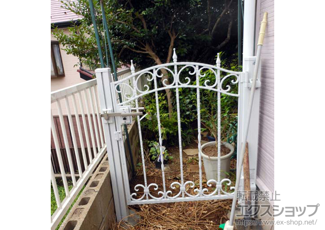 千葉県八千代市のの門扉 ユーフォス門扉 3型 片開き 75角門柱使用 施工例
