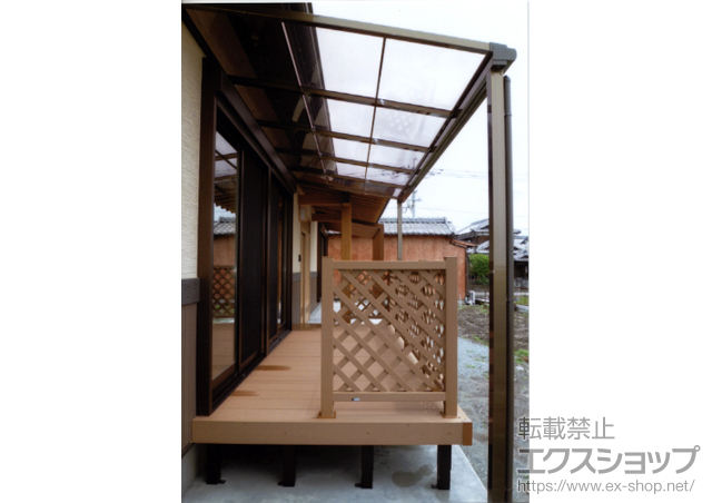 福岡県柳川市のLIXIL リクシル（トステム）のテラス屋根 ライザーテラスII　F型 テラスタイプ 単体 積雪〜20cm対応 施工例