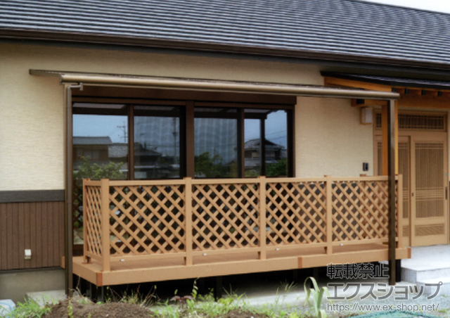 福岡県柳川市ののウッドデッキ リウッドデッキ200＋リウッドデッキフェンス2型 施工例