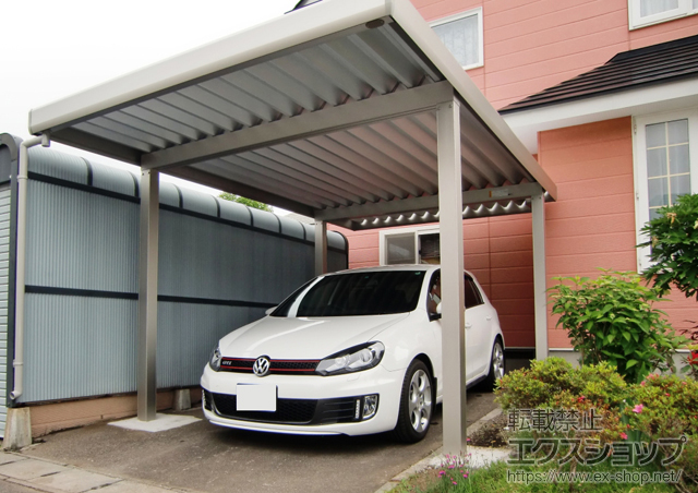 北海道北斗市ののカーポート ジーポートneo 積雪〜100cm対応Aタイプ+入隅水上カット 施工例