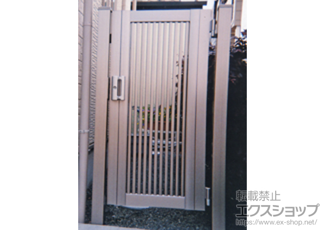 神奈川県座間市のの門扉 シャレオR2型 片開き 柱使用 06-12 施工例