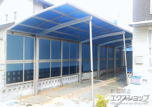 佐賀県鳥栖市ののカーポート レイナポート 縦連棟+延長 積雪〜20ｃｍ対応+レイナポート着脱式サポート 施工例