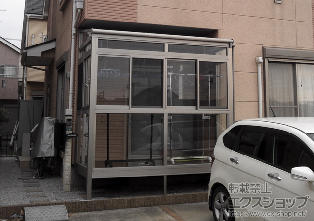 東京都日野市のLIXIL リクシル（トステム）のテラス囲い・サンルーム ほせるんですII F型 床納まり ランマ有 積雪対応〜20cm 施工例