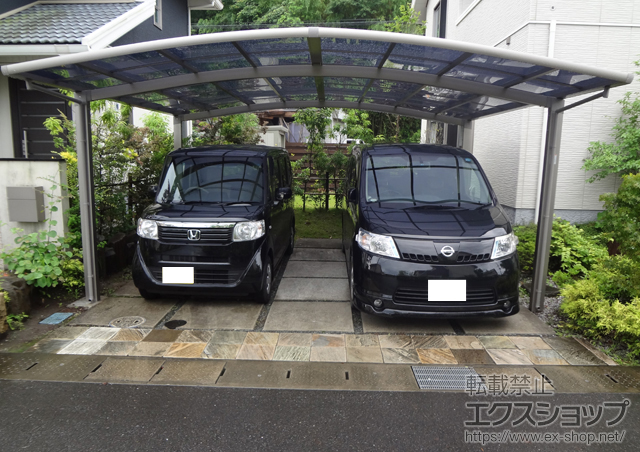 宮崎県宮崎市のLIXIL リクシル（トステム）のカーポート カーブポートシグマIII ワイド 積雪〜30cm対応 施工例