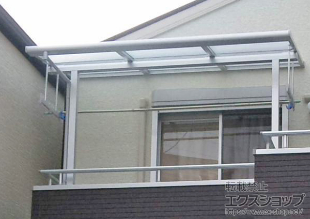 大阪府門真市のLIXIL リクシル（トステム）のバルコニー・ベランダ屋根 ライザーテラスII F型 屋根タイプ 単体 施工例