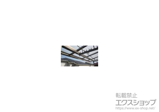 千葉県松戸市のLIXIL リクシル（トステム）のバルコニー・ベランダ屋根 ライザーテラスII F型 屋根タイプ 単体 積雪〜20cm対応+吊り下げ物干し 標準 2本入 施工例