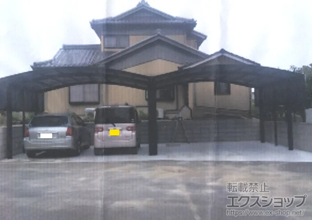 愛知県碧南市のYKKAPのカーポート レイナツインポート 積雪～20cm対応+ レイナツインポート サイドパネル 施工例