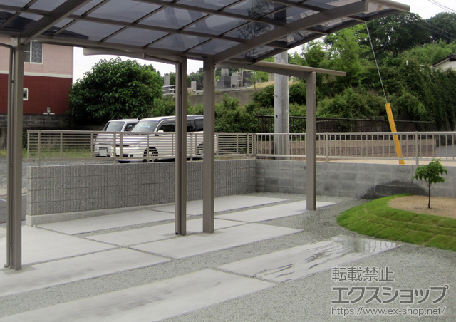 岡山県倉敷市ののフェンス・柵 エクスラインフェンス12型 自由柱タイプ 施工例