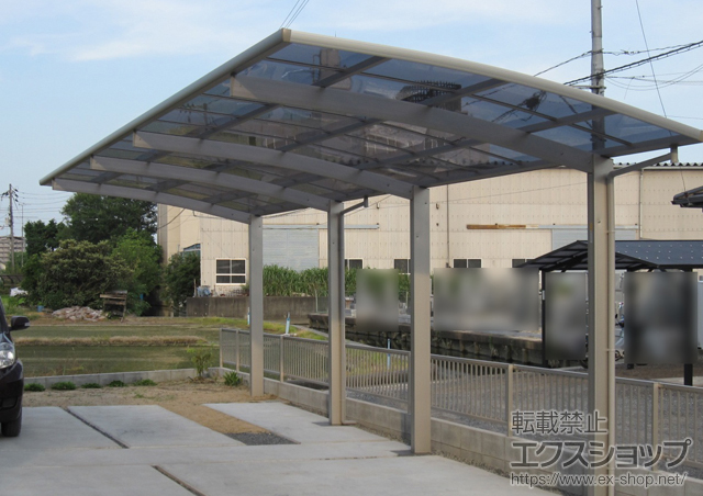 岡山県岡山市ののカーポート プレシオスポート 縦連棟 積雪〜20cm対応 施工例