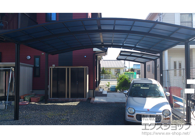 滋賀県草津市のLIXIL リクシル（トステム）のカーポート カーブポートシグマIII ワイド 積雪〜30cｍ対応 施工例