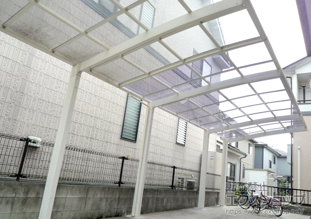 広島県三原市ののカーポート メジャーポートII Rタイプ 延長 積雪〜20cm対応 施工例