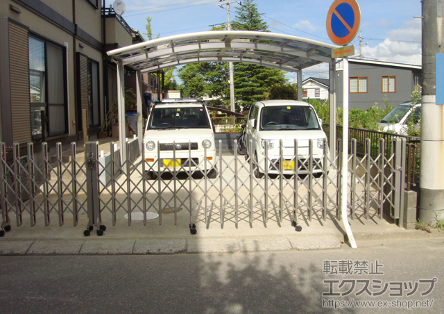 千葉県印旛郡栄町ののカーゲート レイオス1型 ノンレール 両開き 施工例