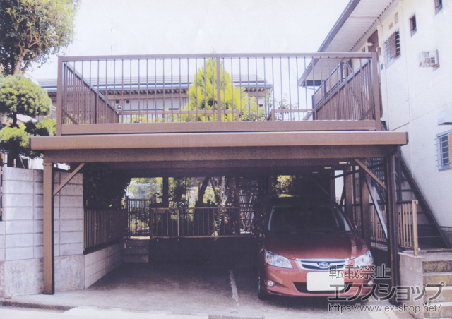 神奈川県横浜市ののカーポート ジーポートバルコニーneo 2台用　積雪〜100cm 施工例