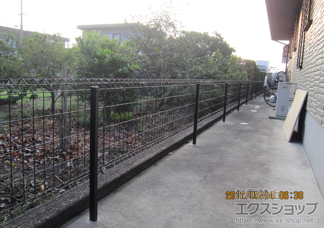 大分県宇佐市ののフェンス・柵 イーネットフェンス1F型 自由柱タイプ 施工例