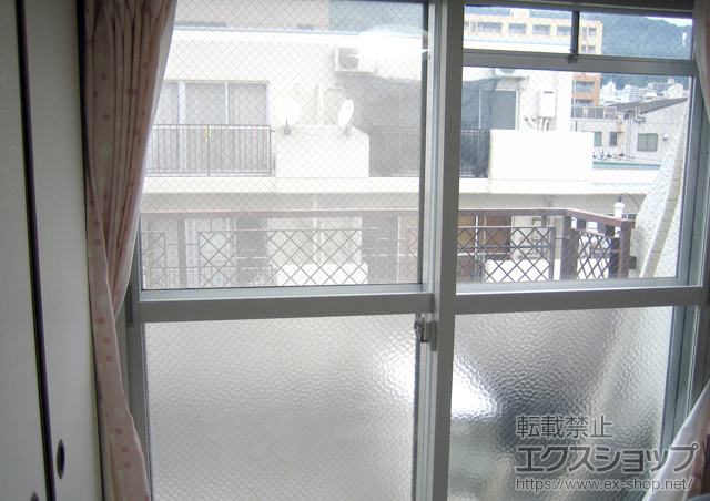 兵庫県神戸市のの二重窓（内窓） プラメイクE 引違い窓 2枚建+中桟付き+ふかし枠（70mm）3方+調整目板（3mm厚） 施工例