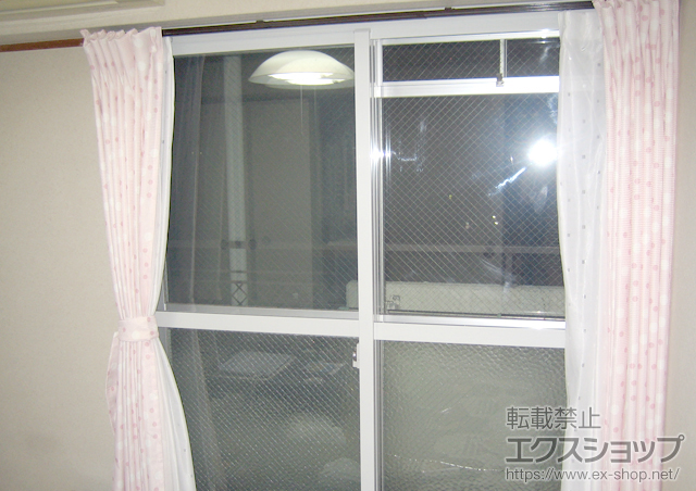 兵庫県神戸市のの二重窓（内窓） プラメイクE 引違い窓 2枚建+中桟付き+ふかし枠（70mm）3方+調整目板（3mm厚） 施工例