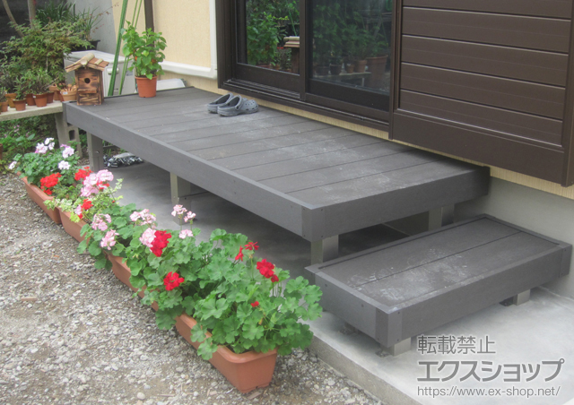 和歌山県新宮市ののウッドデッキ リウッドデッキ+リウッドステップ2型 施工例