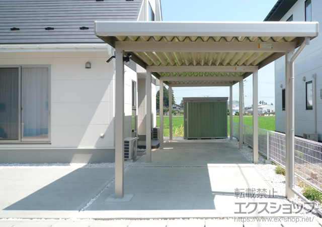 岩手県北上市ののカーポート ジーポートneo 積雪100cmＡタイプ 縦連棟 8本柱 角柱仕様 施工例