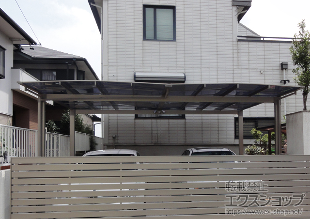 愛知県豊明市のLIXIL リクシル（トステム）のカーポート エックスルーフ ワイド 積雪〜20cm対応 施工例