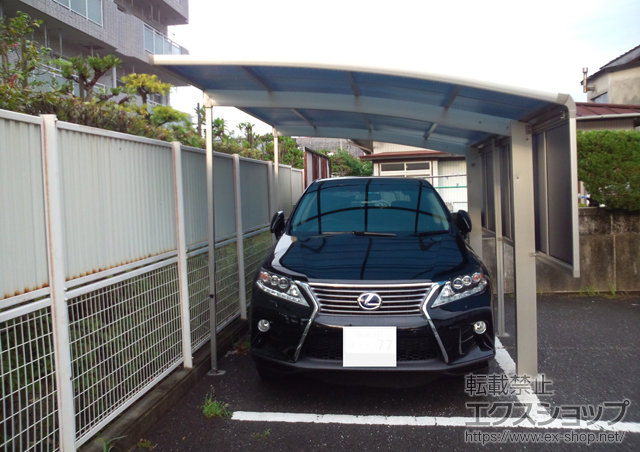 徳島県阿南市ののカーポート プレシオスポート 積雪〜20cm対応+プレシオスポート サイドパネル 施工例