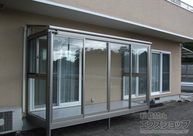静岡県静岡市のLIXIL リクシル（トステム）のテラス囲い・サンルーム ほせるんですII F型 床納まり ランマ無 積雪対応〜20? 施工例
