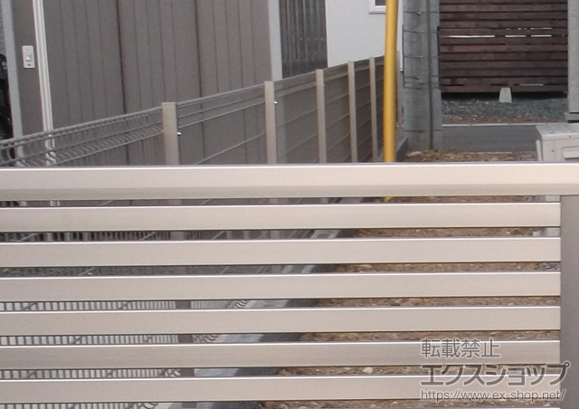 岩手県北上市ののフェンス・柵 ハイグリッドフェンスN8型 フリーポールタイプ 施工例