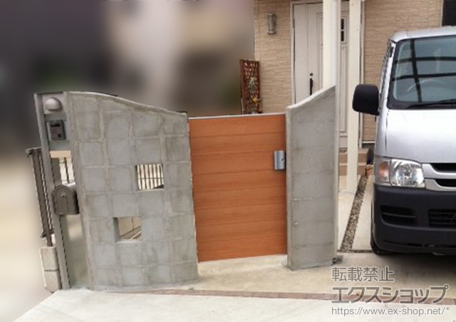 愛知県名古屋市のの門扉 ライフモダンII YA型門扉 片開き 柱使用 施工例