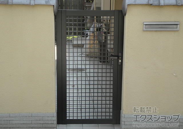 東京都大田区のの門扉 シャレオR7型 片開き 柱使用　08-14 施工例