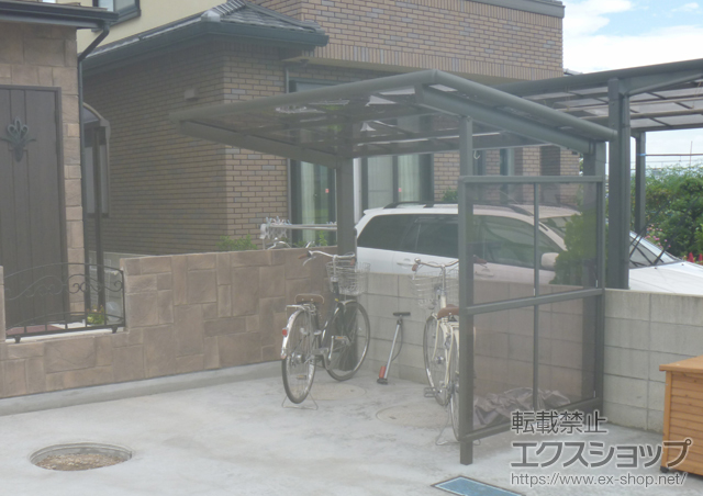 徳島県阿南市のLIXIL リクシル（トステム）のカーポート レークパークシグマIII パネル側面1面囲い  積雪〜20cm対応 施工例