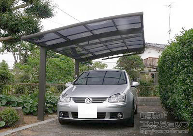 山口県宇部市のLIXIL リクシル（トステム）のカーポート カーブポートシグマIII 耐風圧仕様 積雪〜30?対応 施工例