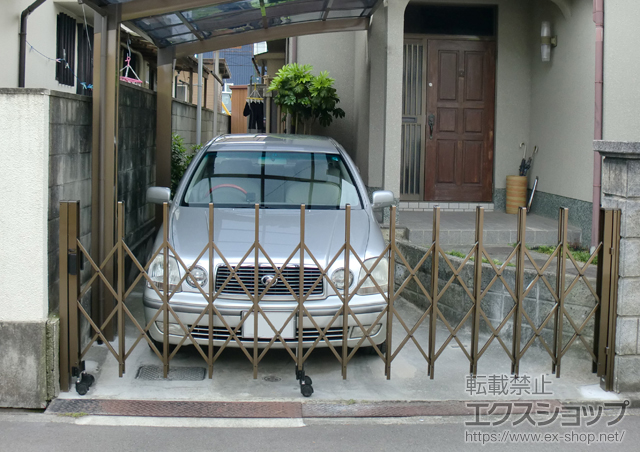 兵庫県三木市ののカーゲート、カーポート トリップゲート PA型 ノンレール 片開き 施工例