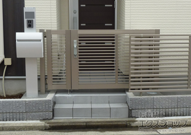 神奈川県横浜市のの門扉 アーキスライドA型 開戸付き 施工例