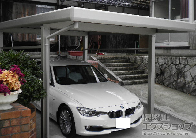 山口県熊毛郡平生町ののカーポート ジーポートneo 積雪100cmＡタイプ 4本柱 角柱仕様 施工例