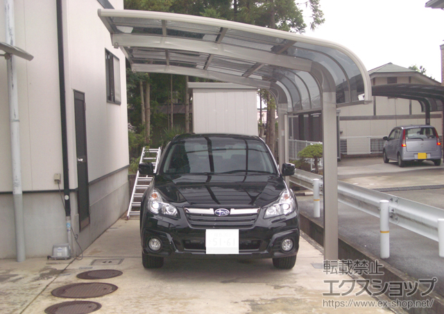 福島県福島市のLIXIL リクシル（トステム）のカーポート テールポートシグマIII 耐風圧強度仕様 積雪〜30cm対応 施工例