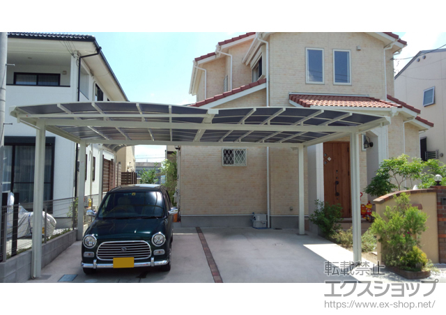 奈良県葛城市ののカーポート キューブポート ワイド 積雪〜20cm対応 施工例