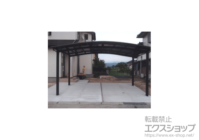 鳥取県東伯郡北栄町のLIXIL リクシル（トステム）のカーポート カーブポートシグマIII ワイド 積雪〜30cm対応 施工例