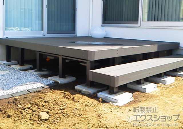 千葉県流山市ののウッドデッキ リウッドデッキ 200 単体+段床セット 正面タイプ 1段 施工例