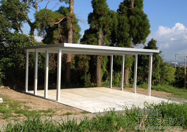 福岡県久留米市のLIXIL リクシル（トステム）のカーポート テリオスポートIII 3000 角柱仕様 積雪〜100cm対応 施工例