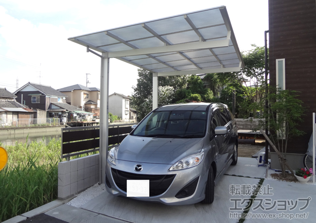 岡山県岡山市ののカーポート マイリッシュ 前上がり 積雪〜20cm対応 施工例