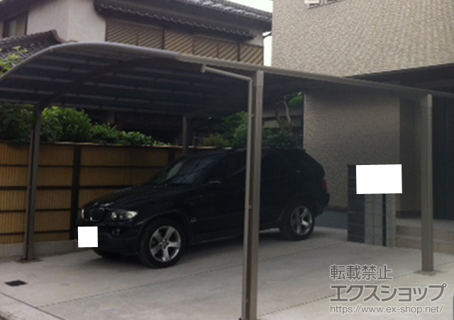 福岡県北九州市のLIXIL リクシル（トステム）のカーポート カーブポートシグマIII ワイド　積雪〜30cm対応 施工例