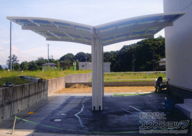 広島県府中市ののカーポート レイナポート Y合掌 積雪〜20cm対応 施工例