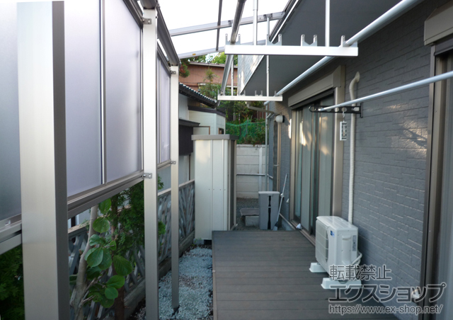 神奈川県横浜市ののテラス屋根 ヴェクターテラス F型 テラスタイプ 単体 積雪〜20cm対応+前面パネル 施工例