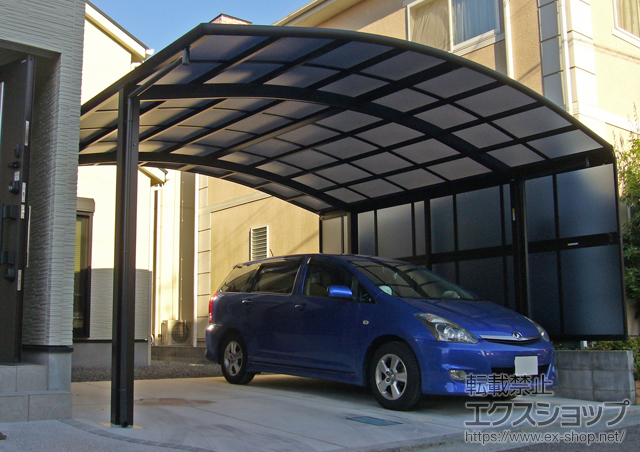 兵庫県加古川市ののカーポート レイナツインポート 積雪〜20cm対応+サイドパネル 2段 施工例