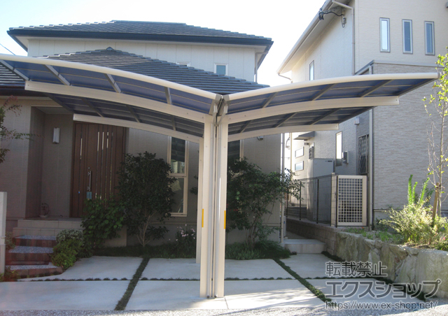 福岡県北九州市ののカーポート レイナポート Y合掌 積雪〜20cm対応 施工例