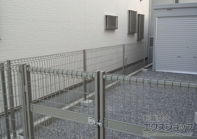 滋賀県近江八幡市ののフェンス・柵 ハイグリッドフェンスN8型 フリーポールタイプ 施工例