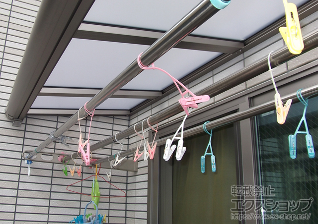 京都府京都市のLIXIL リクシル（トステム）のバルコニー・ベランダ屋根 パワーアルファ F型 ルーフタイプ 単体 積雪〜30cm対応 施工例