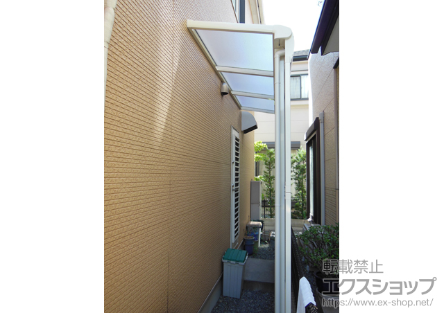 兵庫県加古川市ののテラス屋根 ヴェクターテラス F型 テラスタイプ 単体 積雪〜20cm対応+ヴェクターテラス 前面パネル+すき間隠し 施工例