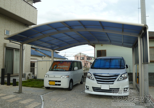 静岡県沼津市ののカーポート レイナツインポート 積雪〜20cm対応+サイドパネル51用 標準H1000 施工例