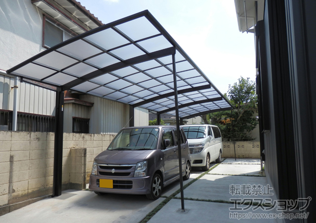 千葉県千葉市ののカーポート レイナポート 縦連棟 積雪〜20cm対応+着脱式サポート 2本入 施工例