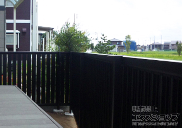 新潟県新潟市ののフェンス・柵 エクスラインフェンス22型 自由柱仕様 施工例